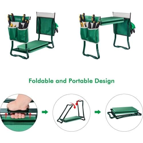 Foldable Camping Fishing Chair Portable Garden Kneeler and Seat EVA Foam Mat With Tool Bag Multifunctional Chair Seat