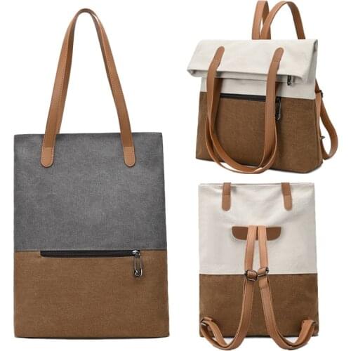 Multi-Purpose Canvan Tote Bag For Women Large Capacity Lady Backpack Travel Beach Female Messenger Handbag Causal Shopping Bags