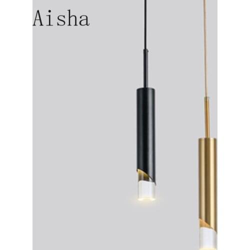 Nordic Led PendantLights Long Tube Lamp Kitchen Dining Room Shop Bar Decoration Led Cord Pendant Lights Background Hanglampen