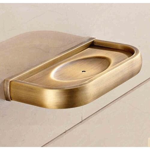 VidricSoap Dishes Solid Brass Wall Mounted Soap Dish Holder For Bathroom Storage Bathroom Accessories Black Soap Box F81359