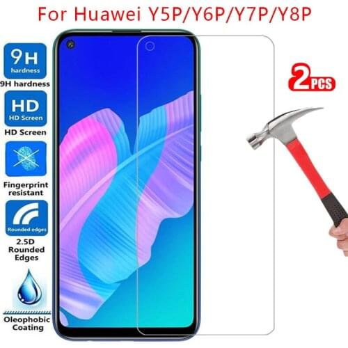 Tempered glass screen protector for huawei y5p y6p y7p y8p case cover on y 5p 6p 7p 8p y5 y6 y7 y8 p protective phone coque bag