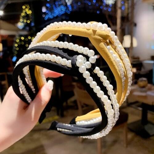 Pearl hair Clip Womens Hair Accessories Pearl Headband Headwear Hair Bundle Sweet Hair Clips Non-slip Simple