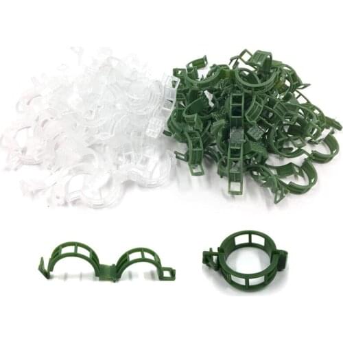 200 PCS Plastic Plant Support Garden Clamp, Tomato Vine Clamp, Fixed Vegetable Lattice Clamp, White, Green CNIM Hot