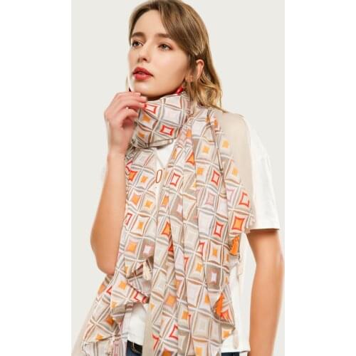 Women Plaid Soft Hijab Scarf Simple Pattern Colorful Long Shawl Blanket Wrap Beach Sarong [6720]