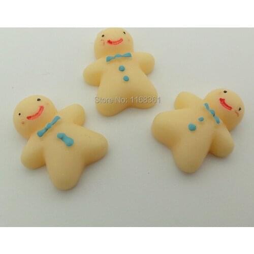 1pcs/lot resin flatback gingerbread man bread 17mm Jewelry Mobile Phone Hairpin Headwear DIY Accessories B205-8