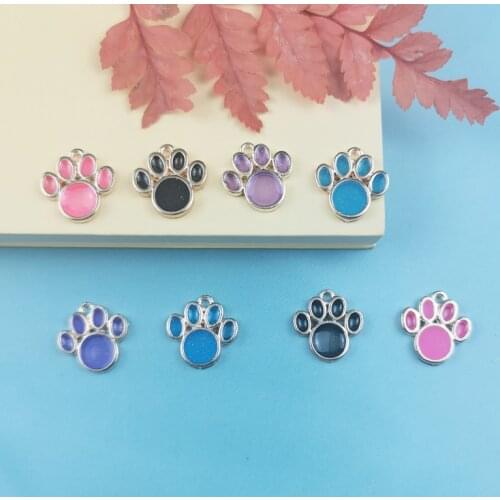 10pcs DIY Handmade Material Metal Enamel Bear Paw Charms Bracelet Dog Claw Pendants For Necklace Earring Jewelry Making Craft
