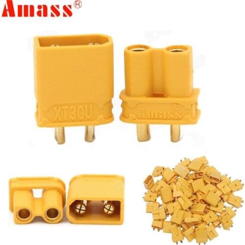 100pcs/Lot Amass XT30U 2mm Antiskid Plug Connector Male+Female Golden / Upgrade XT30 ( 50 Pair ) 30% OFF