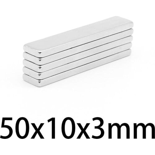 2/5/10/15/20/30PCS 50x10x3mm Block Strong Powerful Magnets N35 Long Permanent Magnet 50x10x3 Quadrate Neodymium Magnet 50*10*3
