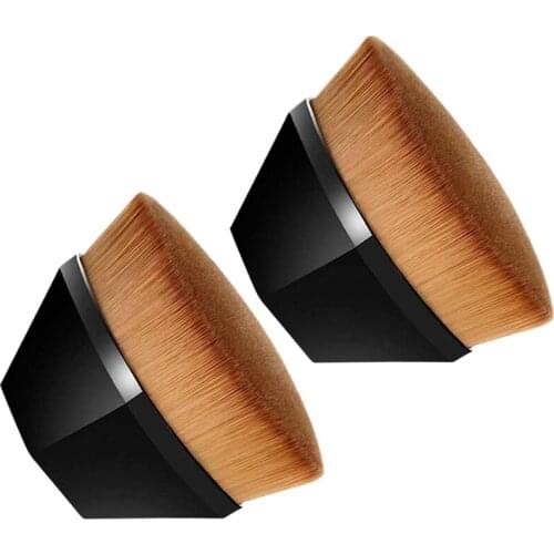 2PCS Foundation Makeup Brush Petal-Shaped Makeup Brush for Mixed Liquid, Cream Powder Cosmetics with Protective Case