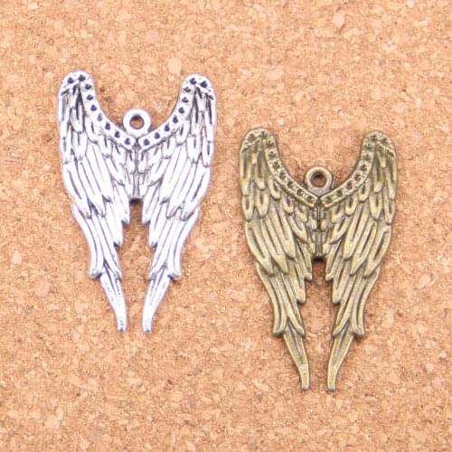 26pcs Charms angel wings 39x24mm Antique Pendants,Vintage Tibetan Silver Jewelry,DIY for bracelet necklace