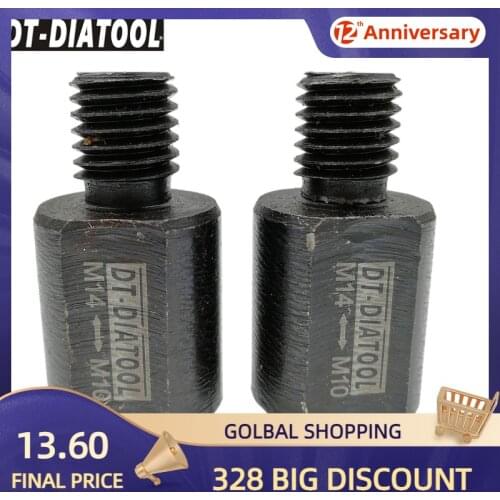 DT-DIATOOL 2pcs M14 Male to M10 Female Thread Adapter Connection Converter For Grinding Cup Wheel Diamond Drilling Core Bits