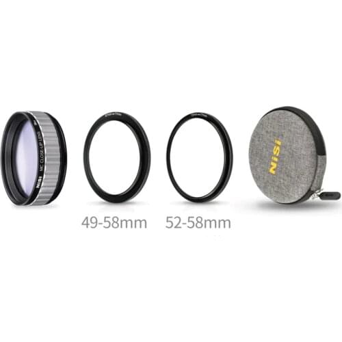 NiSi MC Close Up Lens Macro lens Adapters 58mm with 49-58 52-58 Adapter Ring for Canon 100mm Nikon 105mm Sony 90mm Camera lens