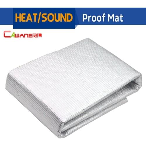 Cawanerl 100CM X 100CM Aluminum Foil Car Engine Firewall Tailgate Sound Heat Insulation Deadener Material Mat Pad Deadening