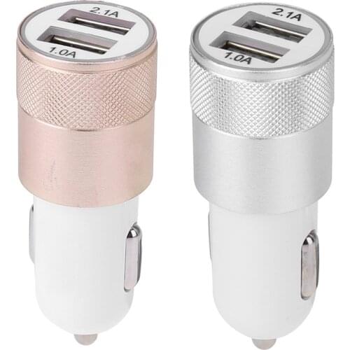 2.1A 1A 5V Car Chargers 2 Ports Fast Charging For Samsung Xiaomi Iphone12 8 Plus Universal Aluminum Dual USB Car-charger Adapter