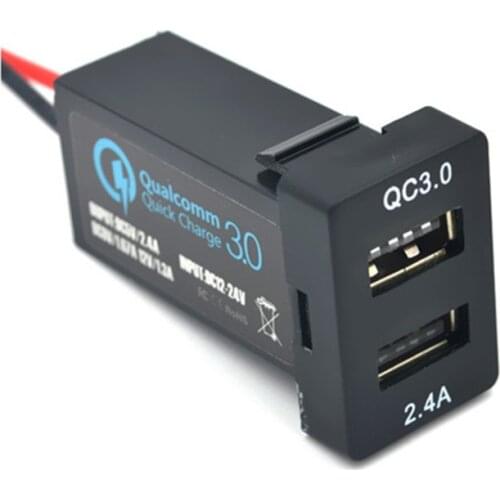 Car Interface USB Charger Dual usb port with QC 3.0 fast charge for Lexus IS250 GX460 ES350 IS300h IS200t LX570 RC200t ES300h