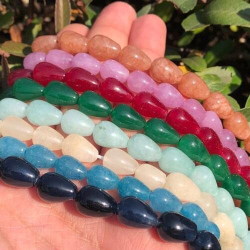Natural Stone Beads Jades Sunstone Amazonite Waterdrop Shape Loose Beads for Jewelry Making DIY Bracelet Accessories 15