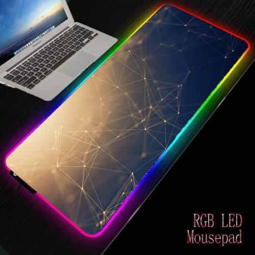 Geometric Line Abstract RGB Gaming Computer Colorful Large Mouse Pad Desk Mouse Mat Led Mause Pad Backlit Keyboard Mice Mat