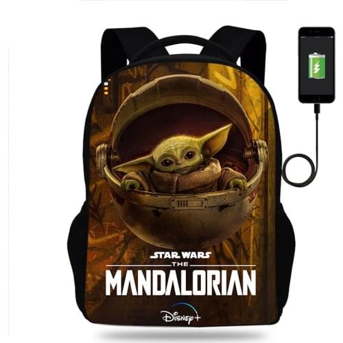 Baby yoda Backpack For Girls Boys Star Wars USB School Bags Children Backpacks For Teenagers The Mandalorian Mochila Escolar