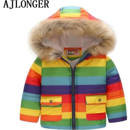 AJLONGER Childrens Winter Jackets For Girls Floral Hooded Thick Girls Coat Casual Autumn Teenage Girls Clothing