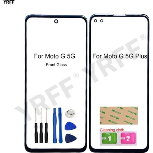For Motorola Moto G 5G Plus XT2075 Front Glass Touch Panel For Moto G 5G (No Touch Screen) 6.7'' Outer Glass Panel Repair Sets