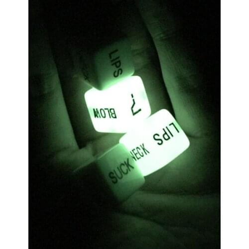 Toy 50/100 Pcs One Pair Sale 16mm Luminous Spice And White English Combination Dice Sexy Couple Foreplay Erotic Dice Boardgame