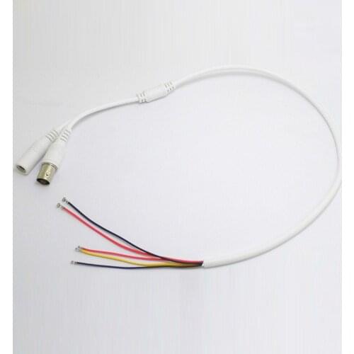 JIENUO AHD Camera Cable White Camera Video Line Video Cable 1pcs 5pcs 10pcs for DC12V Power Pigtail Analog CCTV Camera Line