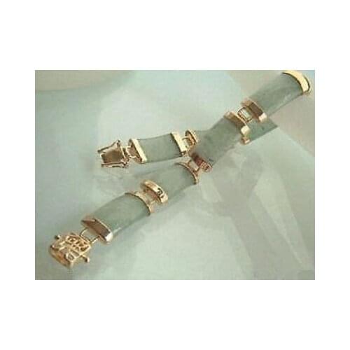 Chinese jewelry green JADE link bracelet AAA style Fine jewe Noble 100% Natural JADE