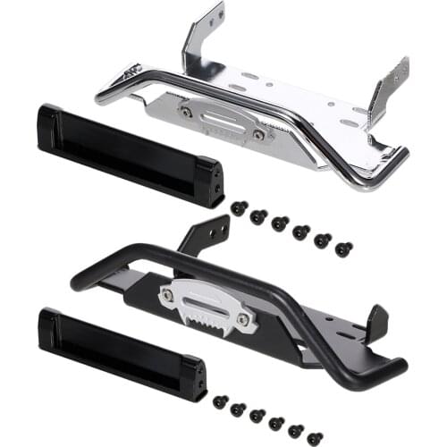 1/10 Scale RC Car Metal Front Bumper with Winch Mount for Off Road Rock Crawler Truck Car Model DIY Parts Replacement Accessory