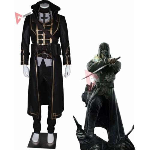 MMGG new Dishonored cosplay corvo costume leather coat pants Halloween Game anime set custom made size for men