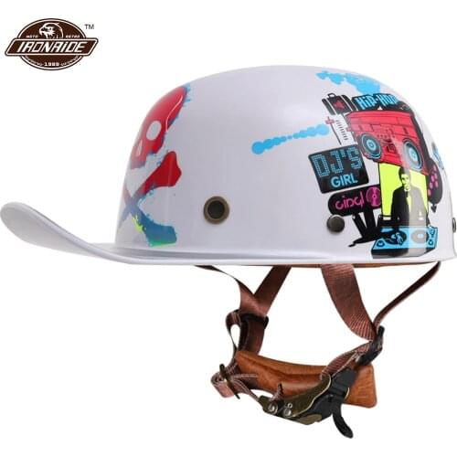 New Summer Motorcycle Helmet Open Face Casco Moto Vintage Retro Motorcycle Half Helmet Chopper Biker Motorbiker Capacete
