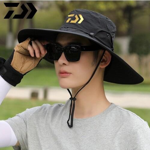 2020 Daiwa Men Summer Fishing Cap Mountaineering Outdoor DAWA Fishing Hat Sunscreen Neck Protection Breathable Windproof Sun Hat