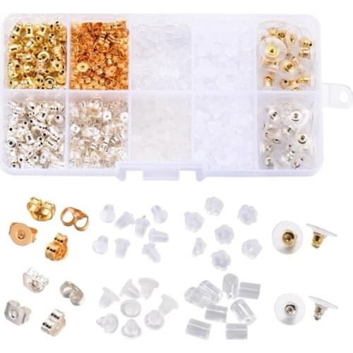 Jewelry Findings Tool Set ,Diy Jewelry Accessories Handmade Material Earrings Rubber Ear Cap Plugs Flying Disc Silicone Earplug