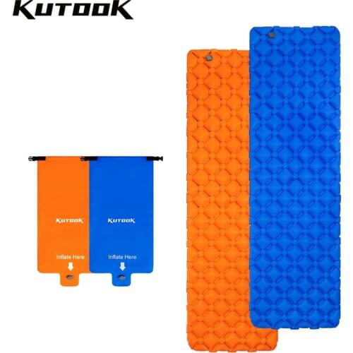 KUTOOK Inflatable Sleeping Pad Portable Lightweight Camping Mattress Moisture-proof Air Mattress Camping Mat Travel Nylon TPU