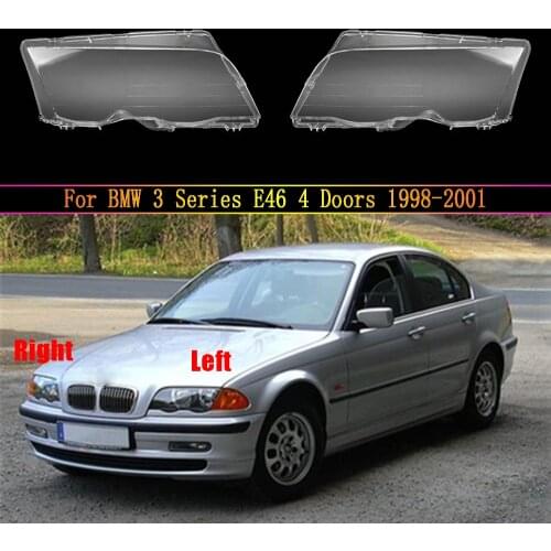 Headlamp Lens For BMW 3 Series E46 4 Doors 1998 1999 2000 2001 Car Headlight Headlamp Clear Lens Plastic Auto Shell Cover