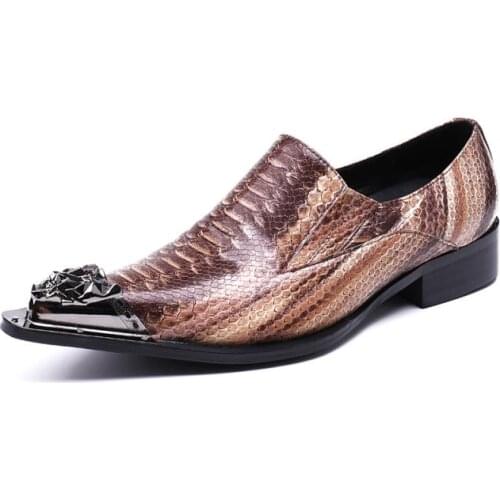 2021new Luxury Big Size Mens Formal Oxford Shoes Metal Pointed Mens Wedding Dress Shoes Classic Party Men Banquet Social Flats