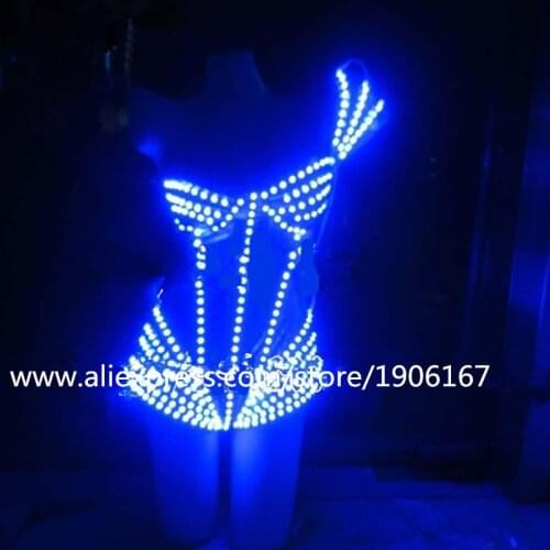 New Design Colorful Led Light Up Women Sexy Evening Dress Costume Can Change 7 Colors Luminous Growing Sexy Clothing For Party
