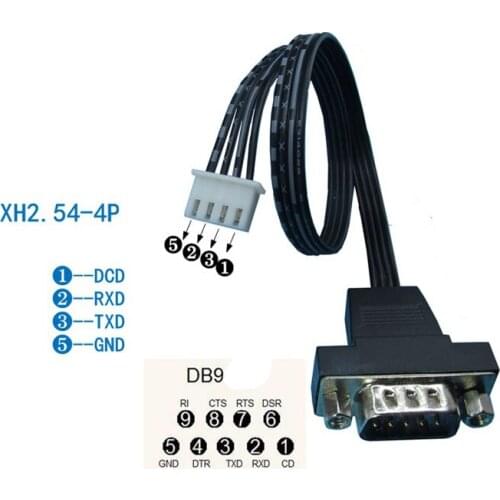 New product DB9 male serial port cable extension industrial control motherboard COM extension cable RS232 to XH2.54-4P