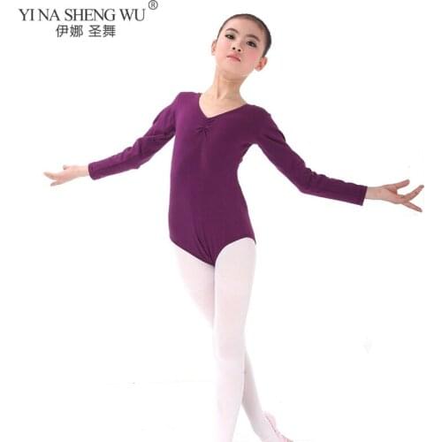 New Professional Girls SlimBallet Leotard Long Sleeve Lovely Dance Wear Toddler Kids Gymnastics Practice Clothes Leotard With