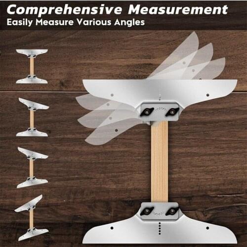Newly Stair Tread Template Tool with 4 Locked Knobs Adjustable Angle & Length Range from 8-14inch for Risers Partitions