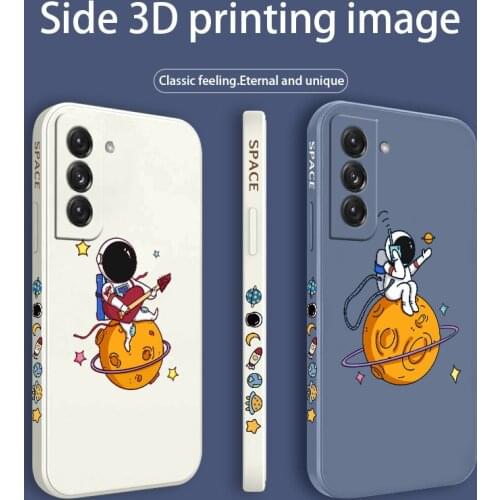 Creative Astronaut Phone Case ForSamsung Galaxy S21 S20 FE S10 Note 20 10 Ultra Plus A72 A52 A42 A32 A71 A51 A41 A31 A21S Cover