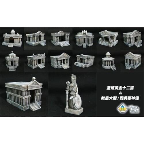 Amusement Park Saint Seiya model scene Golden Zodiac Palace with Pope Athena Statue Full set F468