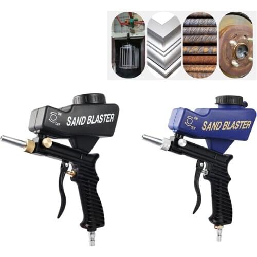 1pc Anti-rust Protection Air Spot Sand Blaster Black/Blue Gravity Feed Sandblasting Mini Handheld Pneumatic Spray Gun