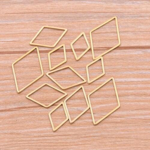 10pcs 3 Size Charm Gold Stainless Steel Pendant Open Bezels Hollow Pressed Resin Frame Mold Bezel DIY Jewelry Making