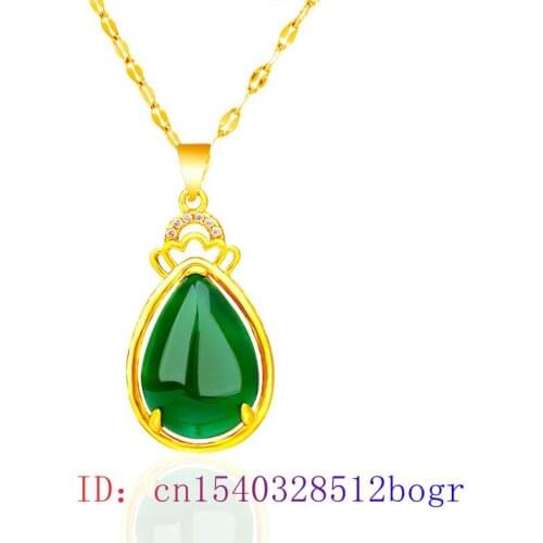 Jade Water drop Pendant Chinese Amulet Jewelry Chalcedony Women Necklace Natural Gifts Charm Fashion Hetian 925 Silver