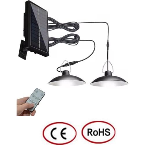 Retro Lampshade Solar Pendant Chandelier solar Lamp Wall Light Outdoor Courtyard Garden Garage Security Lamp Waterproof Street L