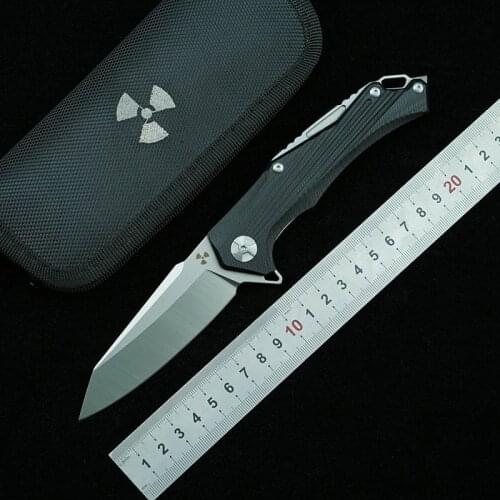 LEMIFSHE JK3287 Folding Knife D2 Steel Blade G10+ Steel Handle Outdoor Camping Survival Kitchen Fruit Art EDC Gift Tool Knife