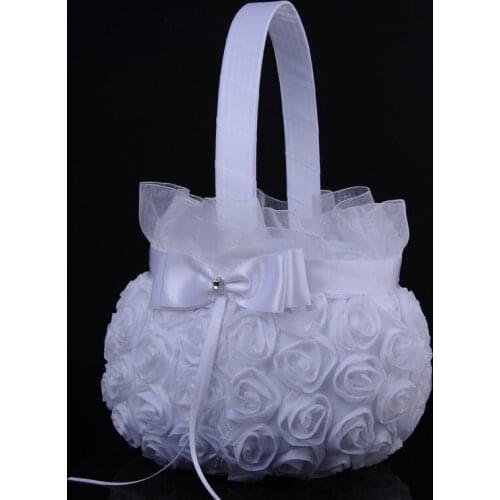 European-style Wedding Supplies Handmade Embroidered Baskets, Lace, Flower Girl, Creative Flower Baskets, Wedding Baskets