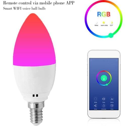 RGBW LED Light Bulb LED Lamp LED Bulb Decoration Home Bedroom WIFI Control Bar Party for Google Home Durable Wireless