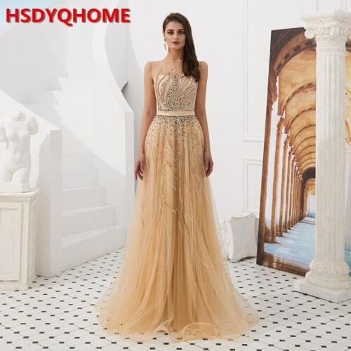 HSDYQHOME Women Evening Dress Elegant Magic High End Sequin 2019 Manual Colorful Bead Crysatl Stripe Pattern Fairy Dress
