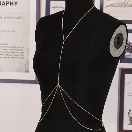 1PC Shiny Body Chain Retro Sexy Slave Harness Crossover Belly Waist Bra Chest Bikini Beach Slave Fashion Jewelry Accessories